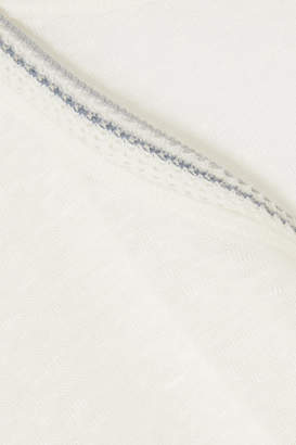Rag & Bone Molly Crochet-trimmed Slub Linen T-shirt - White