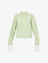 Thumbnail for your product : 1/Off Upcycled striped cotton-poplin shirt