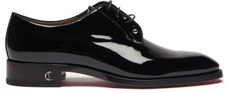 Christian Louboutin Chambeliss Patent-leather Derby Shoes - Black