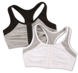 Fruit of the Loom Womens Front Close Racerback Sport Bra, Style FT390, 2-Pack