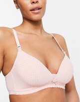 Thumbnail for your product : Dorina Juno micro lightly padded wireless nursing bra in pink spot print - PINK