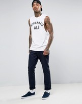Thumbnail for your product : ASOS Muhammed Ali Sleeveless T-Shirt With Dropped Armhole In White