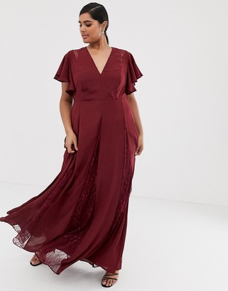 ASOS DESIGN Curve maxi dress with lace godet inserts