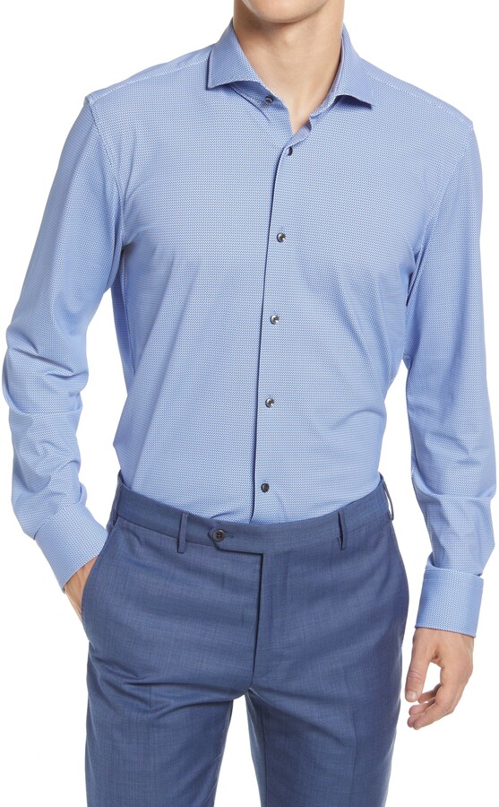 HUGO BOSS Jason Slim Fit Dot Stretch Performance Dress Shirt - ShopStyle