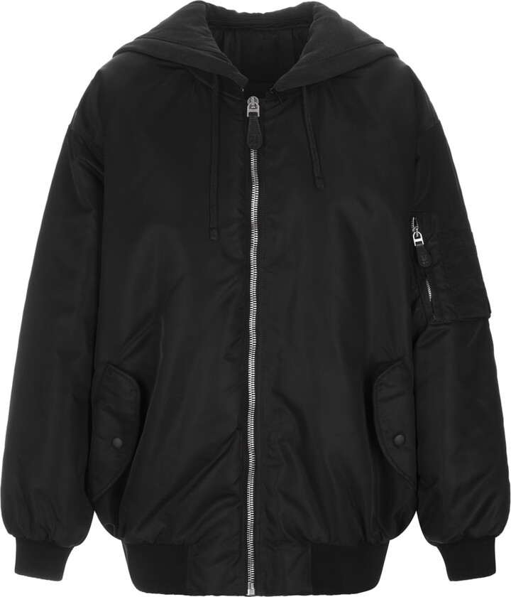 Hooded Leather Bomber Jacket | ShopStyle