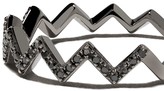 Thumbnail for your product : Ef Collection 14kt Black Rhodium Plated Gold Chevron Diamond Ring
