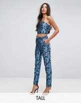 Thumbnail for your product : Missguided Tall Floral Brocade Cigarette Trousers
