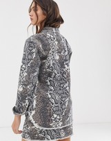 Thumbnail for your product : Only snake print utility denim jacket