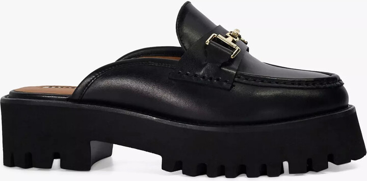 Dune London London Gridlock Leather Chunky Backless Loafers
