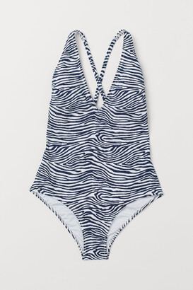 H&M V-neck swimsuit - ShopStyle