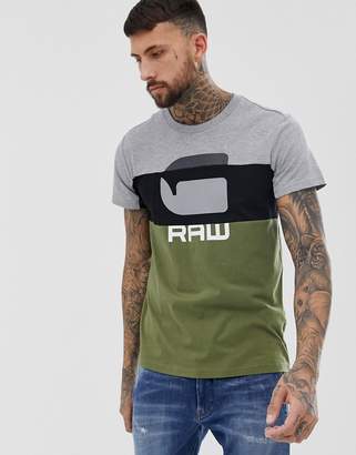 G Star G-Star Graphic color block t-shirt in green