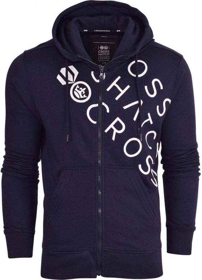 Crosshatch Makeshift Zip Up Hoodie Hooded Plain Full Zip Thru