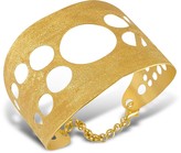 Thumbnail for your product : Stefano Patriarchi Golden Silver Etched Cut Out Cuff Bracelet