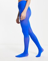 Thumbnail for your product : ASOS DESIGN 40 denier tights in blue