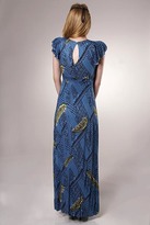 Thumbnail for your product : T-Bags 2073 T Bags Kimono Maxi Dress with Butterfly Sleeves in Botanical Print