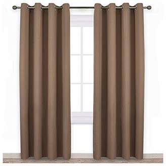 NICETOWN Blackout Draperies Curtains Panels - Window Treatment Thermal Insulated Solid Grommet Blackout Curtains/Panels / Drapes for Bedroom (Set of 2 Panels