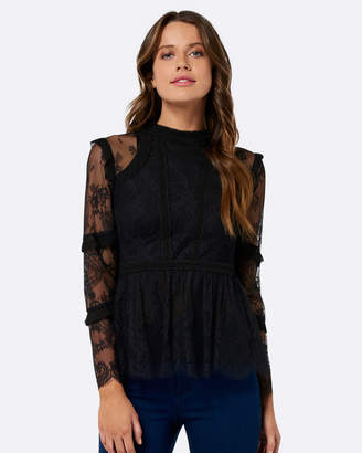 Forever New Charlize Spliced Lace Blouse