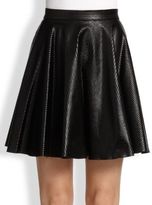 Thumbnail for your product : Faith Connexion Coated Silk Perforated Skirt