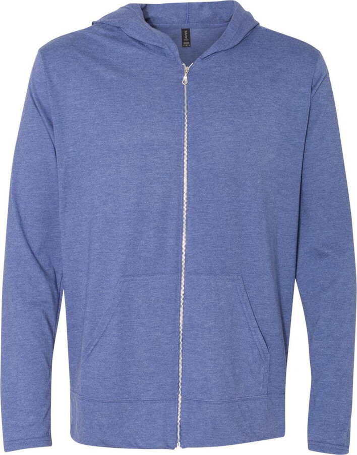 Clementine Apparel Mens Clementine Triblend Hooded Full-Zip T-Shirt
