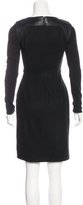 Thumbnail for your product : Marios Schwab Perforated Leather Long Sleeve Dress