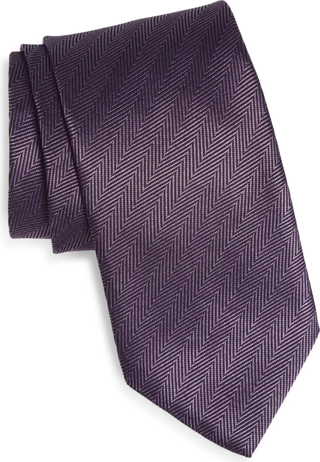 David Donahue Herringbone Silk Tie