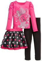 Thumbnail for your product : Nannette Little Girls' Minnie Mouse 3-Piece Graphic Top, Polka Dot Skirt & Leggings Set