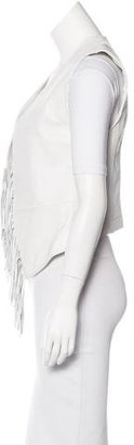 Rebecca Minkoff Fringe-Trimmed Leather Vest w/ Tags