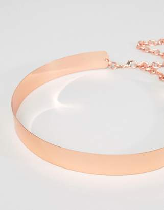 ASOS Design Skinny Full Metal Rose Gold Waist Belt