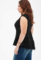 Thumbnail for your product : Forever 21 FOREVER 21+ Chiffon-Paneled Floral Velveteen Top