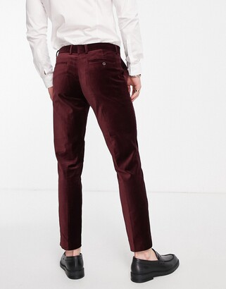 Italian Style Slim Fit Velvet Fabric Pants Camel T8527
