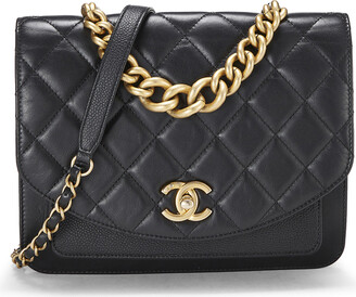 What Goes Around Comes Around Chanel Black Calfskin Chain Handle Flap Bag