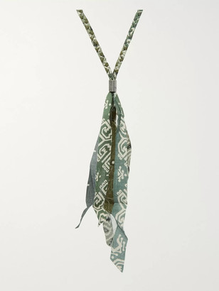 KAPITAL Fringed Bandana-Print Cotton-Gauze Necklace