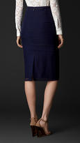 Thumbnail for your product : Burberry Striped Wool Silk Chiffon Pencil Skirt