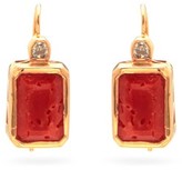 Thumbnail for your product : Dezso Deco Diamond, Coral & 18kt Gold Drop Earrings - Orange Multi