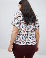 Thumbnail for your product : Fashion Union Plus Wrap Top In Floral Print