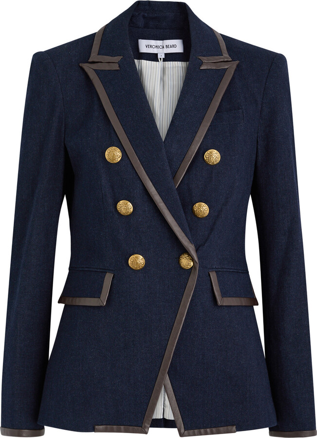 Veronica Beard Miller Dickey Chambray Blazer