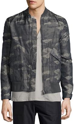 Helmut Lang Jacquard Camo-Print Nylon Jacket, Olive Slate Multi
