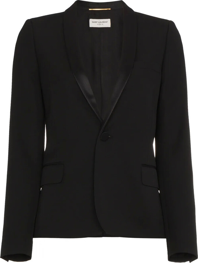 Saint Laurent Iconic Le Smoking Cropped Blazer