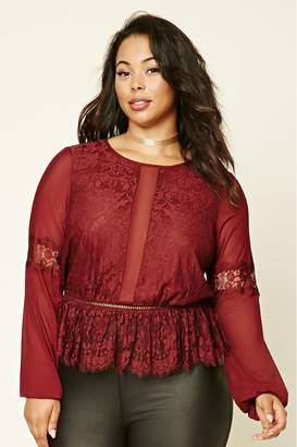 Forever 21 Plus Size Lace Peplum Top