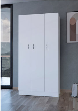 Latitude Run Augusta 3-Door Wardrobe With Hanging Rod
