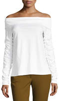 Thumbnail for your product : Tibi Mercerized Knit Off-the-Shoulder T-Shirt