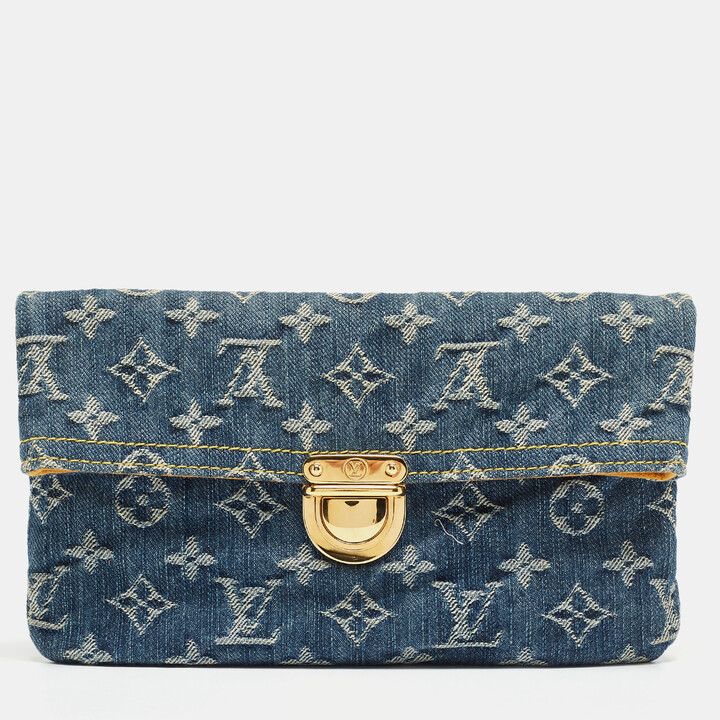 Louis Vuitton Blue Monogram Denim Pochette Clutch - ShopStyle