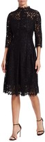 Thumbnail for your product : Teri Jon by Rickie Freeman Three-Quarter Sleeve Lace Flare Dress