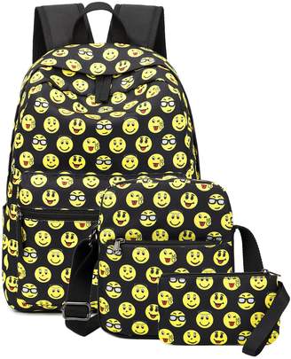 Tibes Canvas Cute Backpack Student Laptop Backpack for Teenager Yellow
