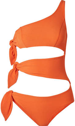 Lisa Marie Fernandez Bianca One-shoulder Cutout Stretch-crepe Swimsuit
