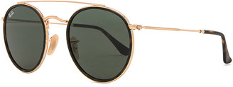 Ray-Ban Double Bridge Sunglasses in Gold & Green | FWRD