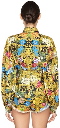Versace Jeans Couture Printed Cotton Corset Shirt