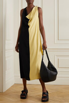 Thumbnail for your product : GAUCHERE Todd Draped Two-tone Crepe De Chine Dress - Yellow