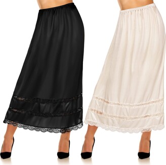 Half Slips for Women Underskirt Short Mini Skirts Lace Curved Half Slip