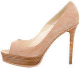 Thumbnail for your product : Brian Atwood Suede Platform Pumps w/ Tags